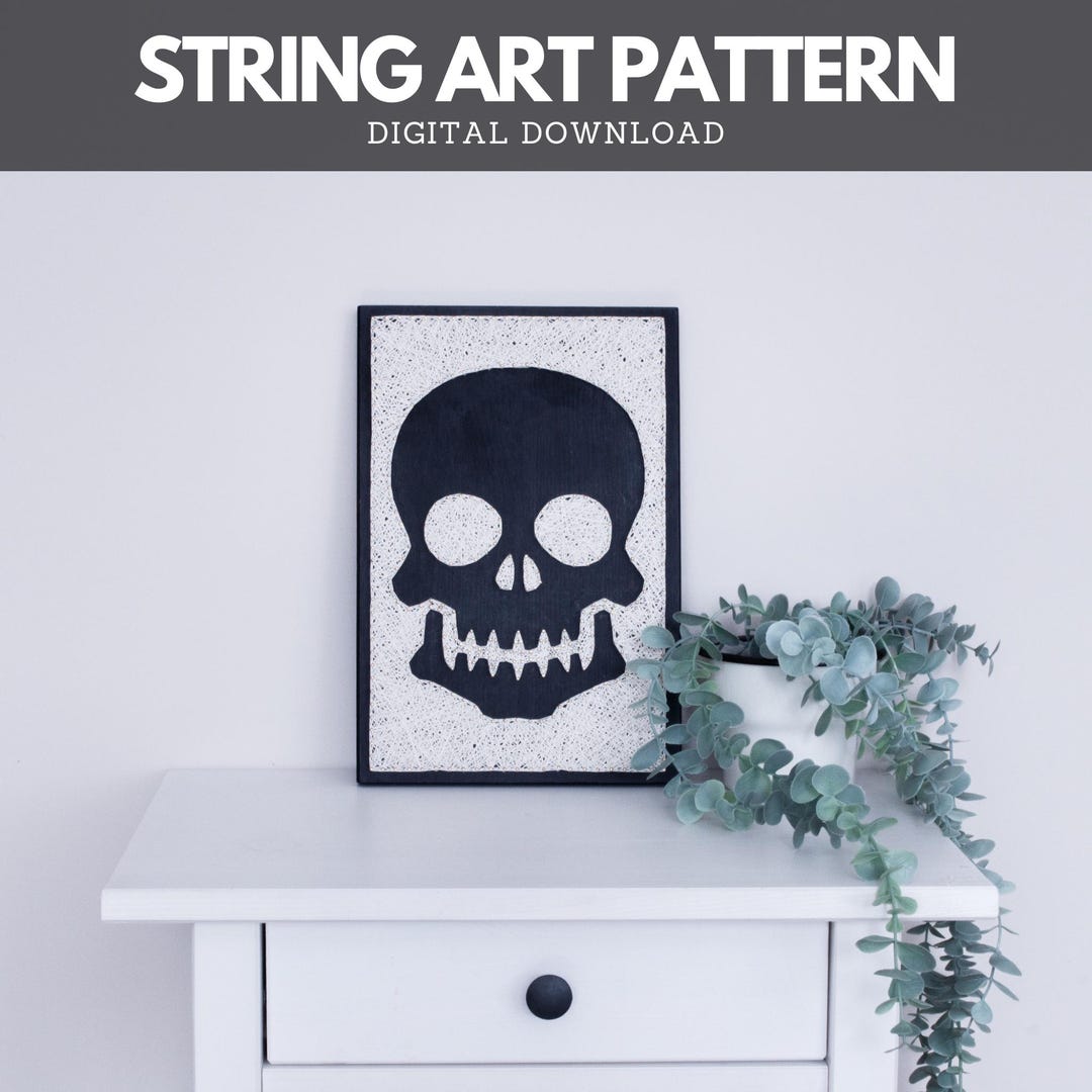 Skull String Design String Art Pattern - Skull Template - Etsy