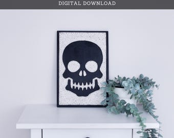 String Art Pattern - Skull Template