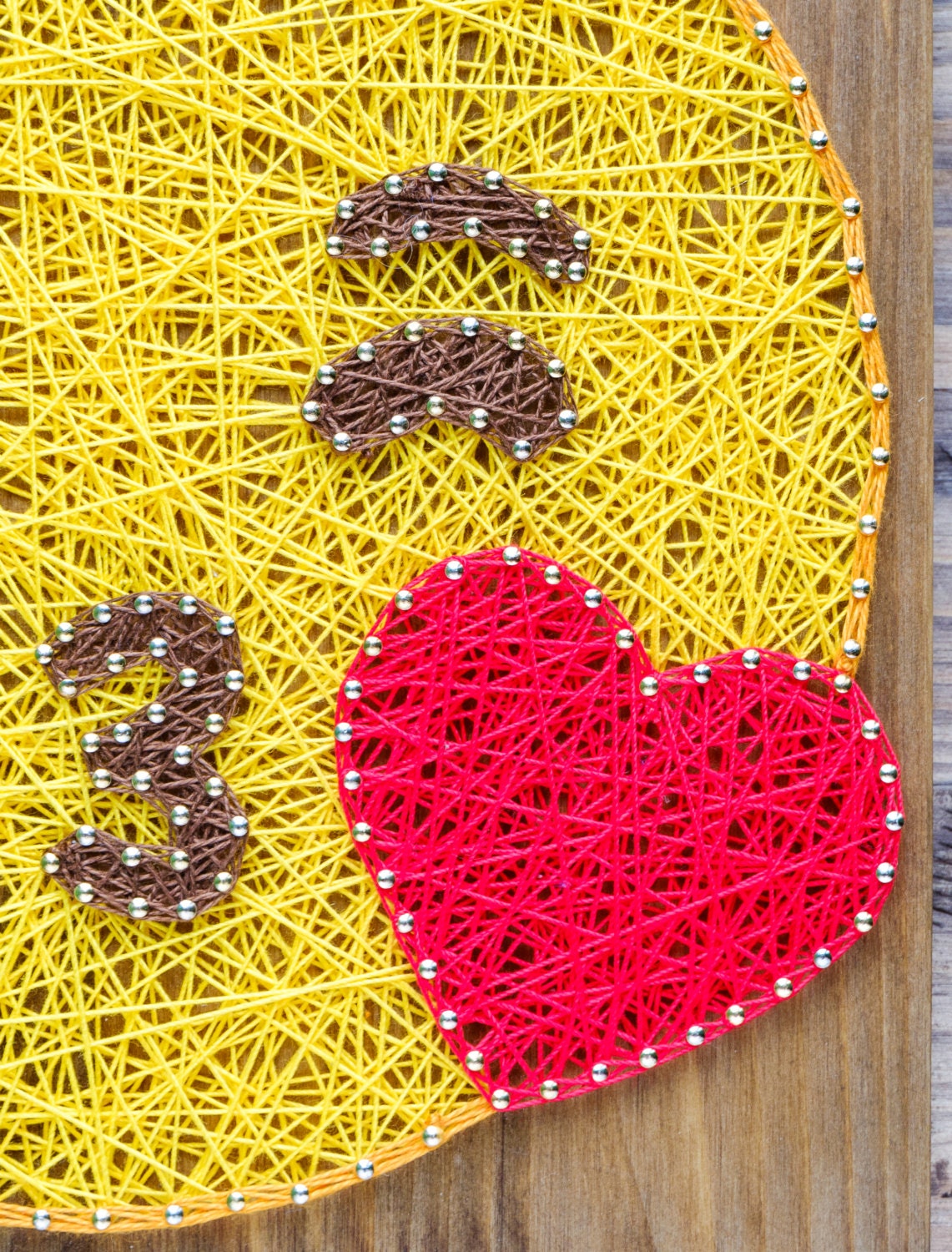 Modern Emoji String Art Wall Decor yellow kiss emoji Etsy