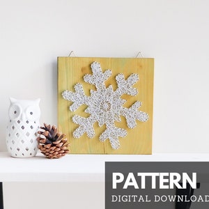 Christmas Snowflake string art pattern with instructions with step-by-step instructions for beginners