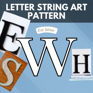 String art pattern printable - pattern, template tutorial for string art letter W