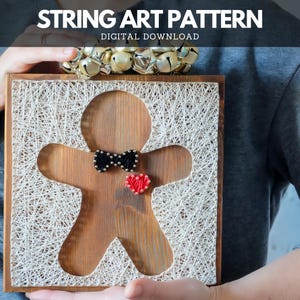 String Art Pattern - Lebkuchenmann Vorlage