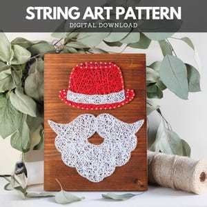 String Art Pattern - Christmas Santa Claus Template