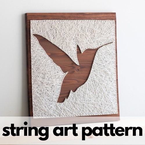 Hummingbird DIY String Art Pattern With Instructions Simple - Etsy