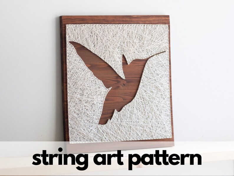 Hummingbird DIY String Art Pattern With Instructions Simple - Etsy