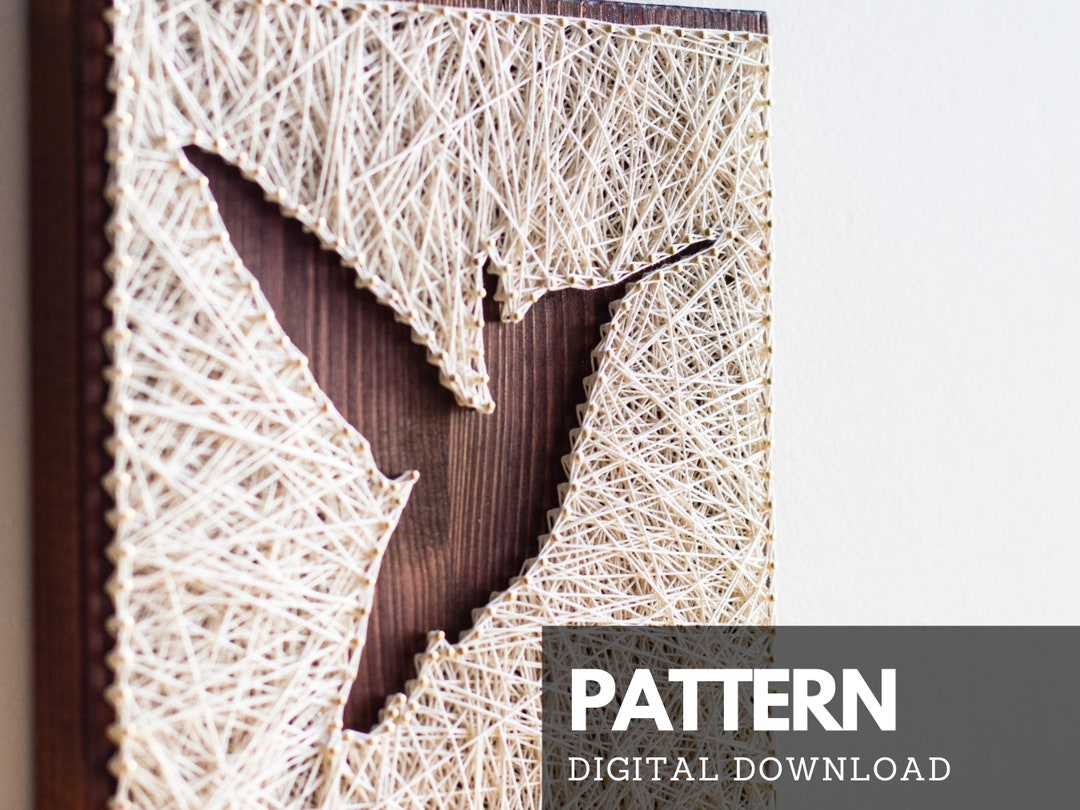 Hummingbird DIY String Art Pattern With Instructions, Simple String Art ...