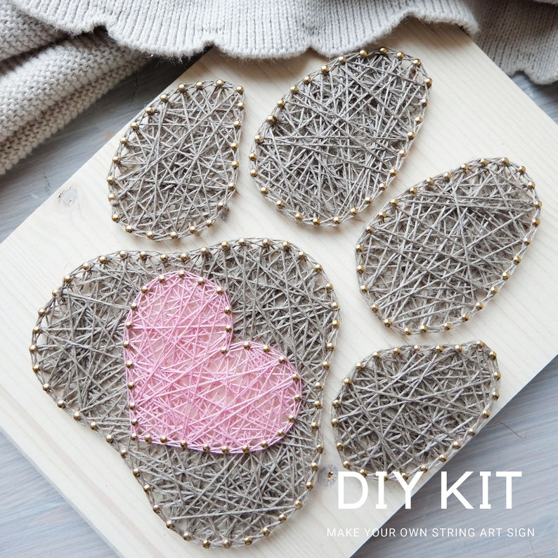 dog paw diy string art kit for adults and kids without a hook c