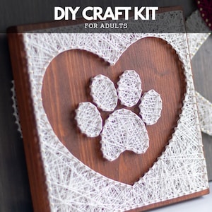 Kit de arte con hilo para adultos: Kit de manualidades DIY conmemorativo de perros y mascotas