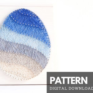Easter egg string art pattern printable - Easter egg DIY string art nail template with instructions and tips and tricks for beginners