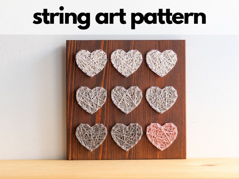 string art pattern printable 9 heart string art pattern etsy