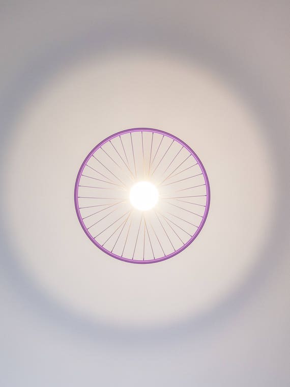 Trendy Purple Bike Wheel Lamp Minimalist Simple And Unique Etsy