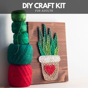 Kit de arte con hilo para adultos: Kit de manualidades con plantas en maceta
