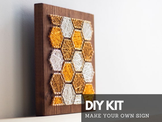 Honeycomb String Art Kit, Crafts for Adults, Craft Kit, Bee Decor, String  Art for Beginners, Arts and Crafts, DIY Kit for Adults and Kids 