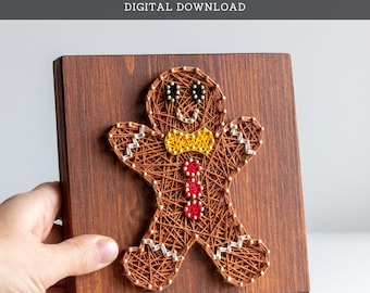 String Art Pattern - Small Gingerbread Cookie Template