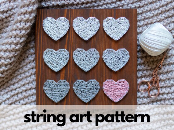 string art pattern printable 9 heart string art pattern etsy hong kong