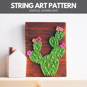 String Art Pattern - Cactus Template