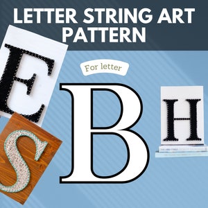 String art pattern printable - pattern, template tutorial for string art letter B