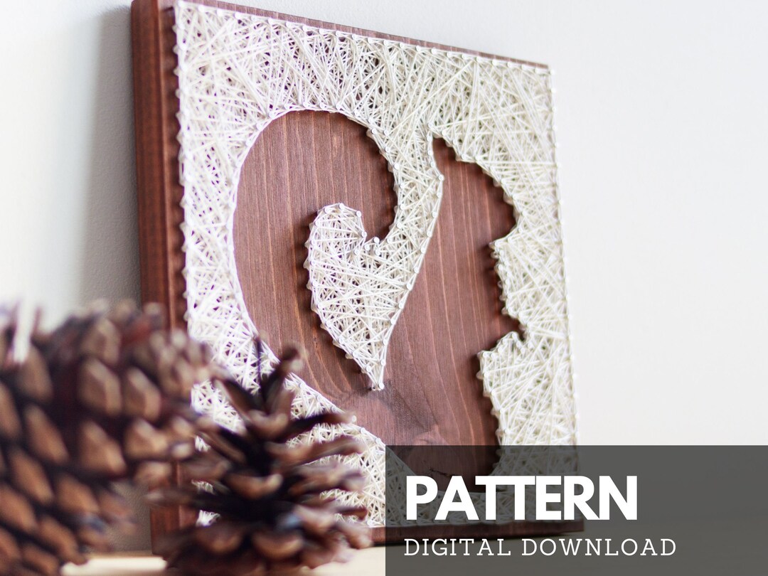 Squirrel Silhouette String Art Pattern Printable - Squirrel String Art ...