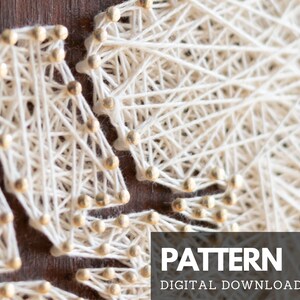 Cardinal Bird Silhouette String Art Pattern Printable, Nail Template ...