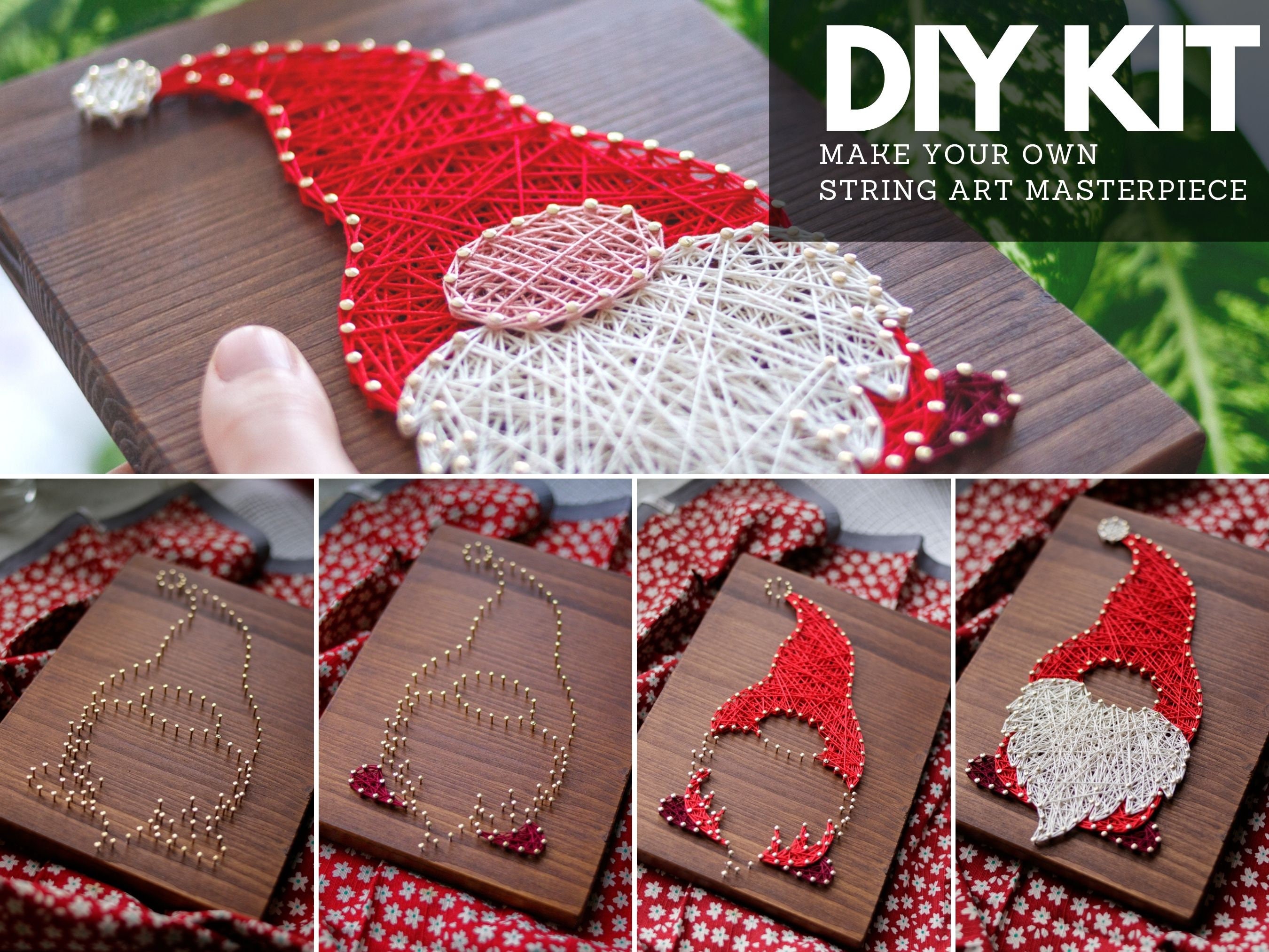 Gnome String Art Kit, Diy Adult Teen Christmas Holiday Craft