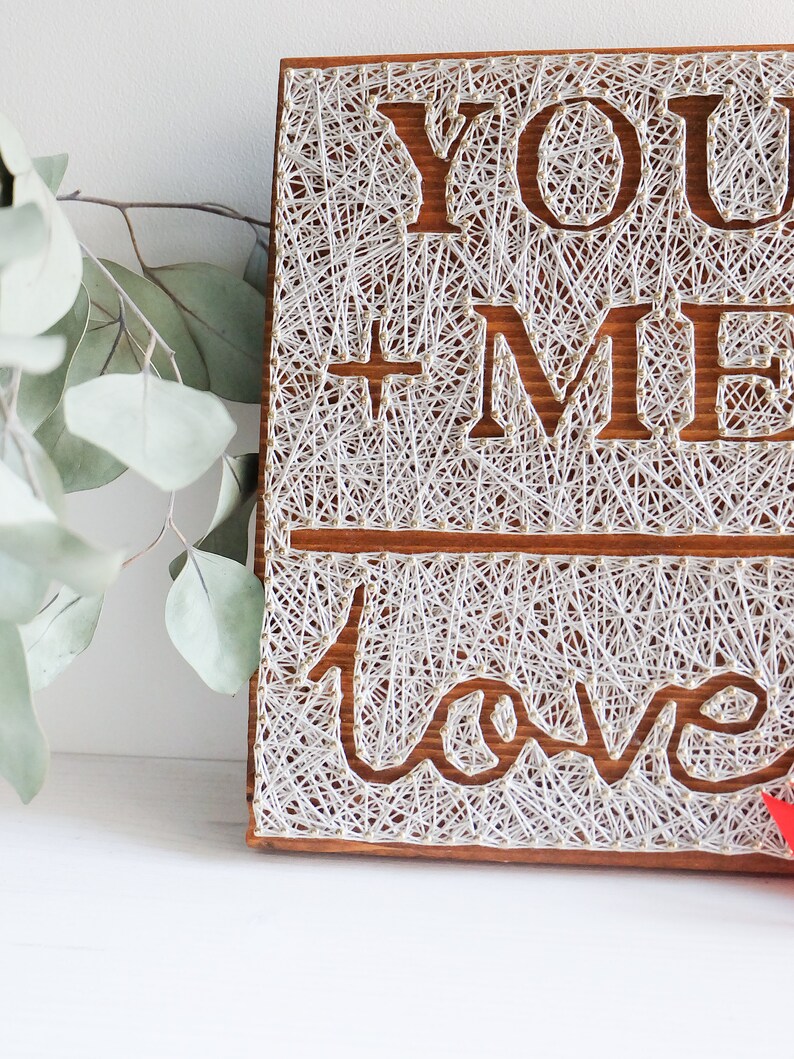 Valentines day string art wall decor you me wall Etsy