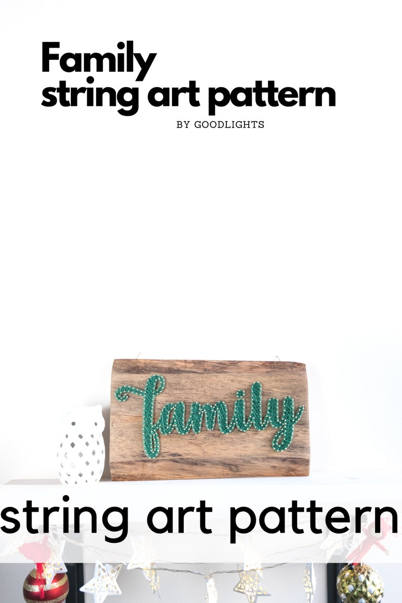 String art pattern printable Family sign DIY string art Etsy