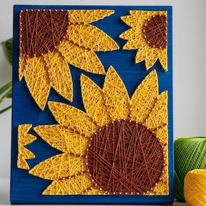 ストリングアートパターン - 大きなひまわりのテンプレート 画像 5