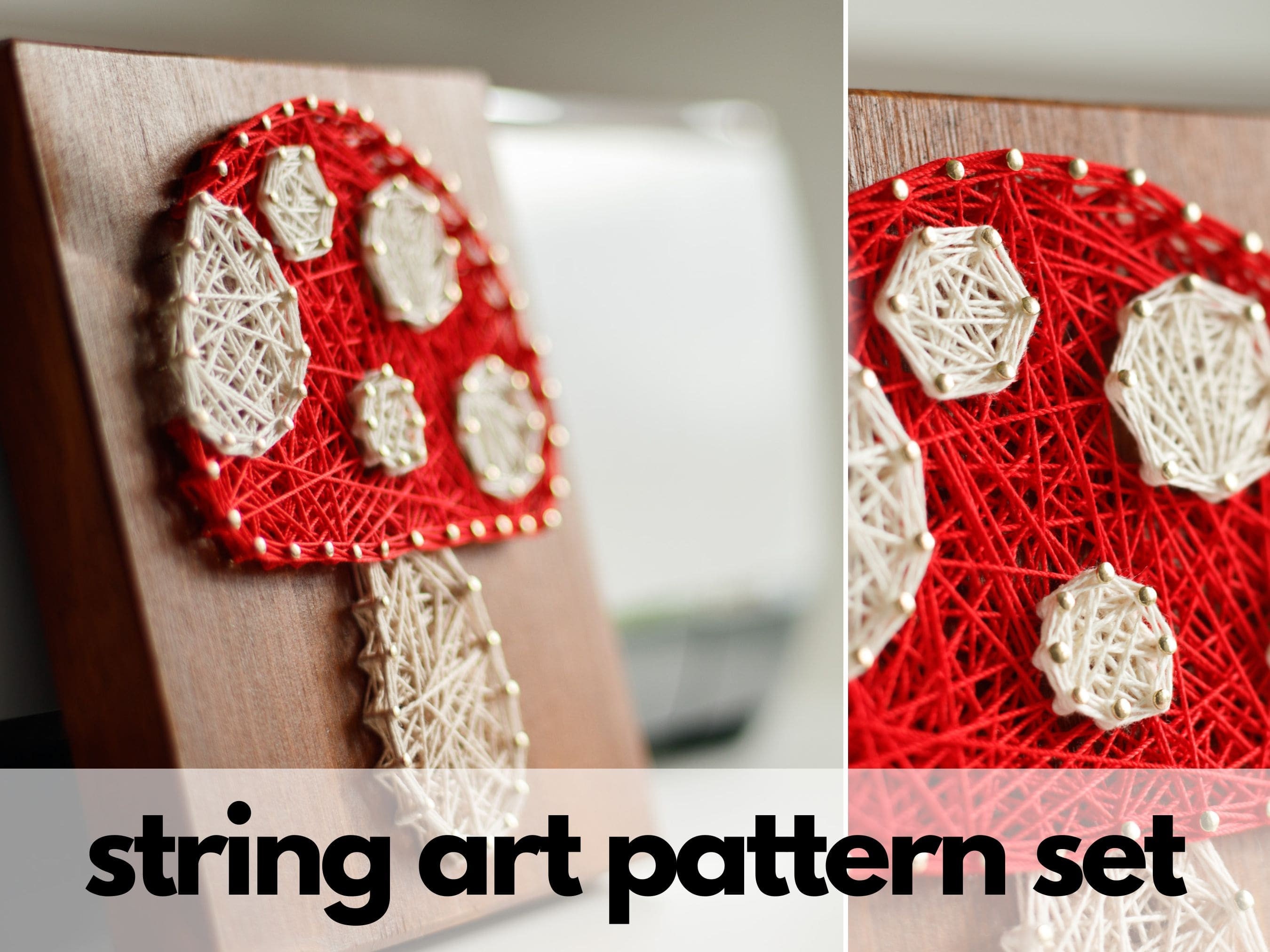 Fall String Art Pattern String Art Pattern Set - Fall String Art - Pumpkin, Pie, Mushroom ...
