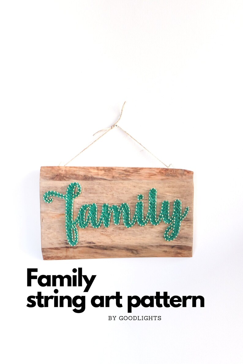 String art pattern printable Family sign DIY string art Etsy