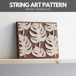 Modello di arte con stringhe - Modello di foglie di Monstera