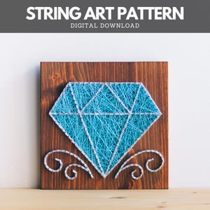 String Art Pattern - Diamond Gemstone Template