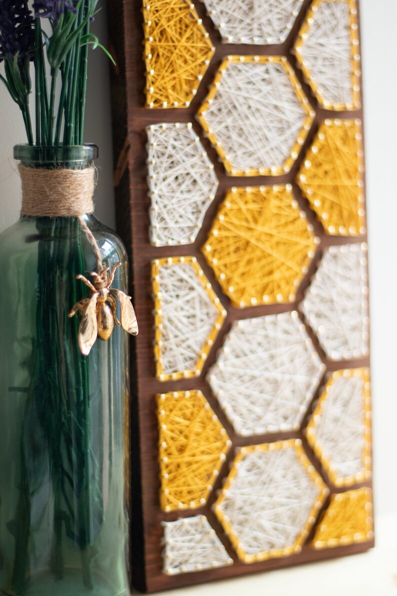 bee string art wall decor. Modern minimalist Etsy
