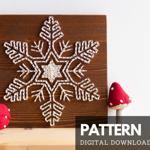 Snowflake Silhouette String Art Pattern Printable Christmas - Etsy