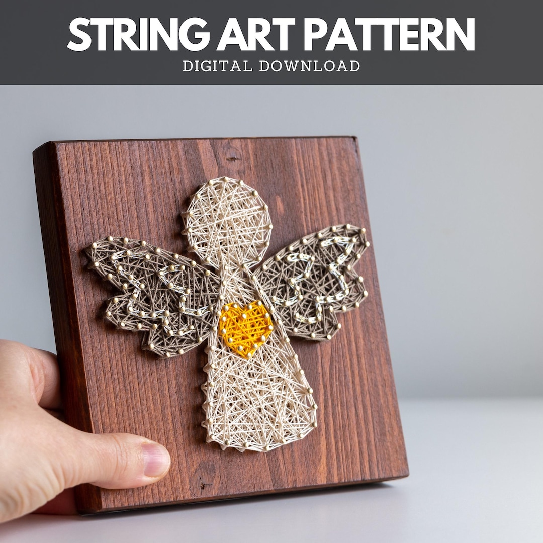String Art Pattern - Small Angel Template - Etsy UK