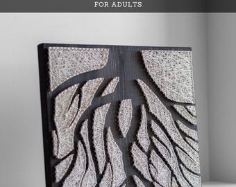 String Art Kit for Adults – Tree Roots Silhouette DIY Craft Kit