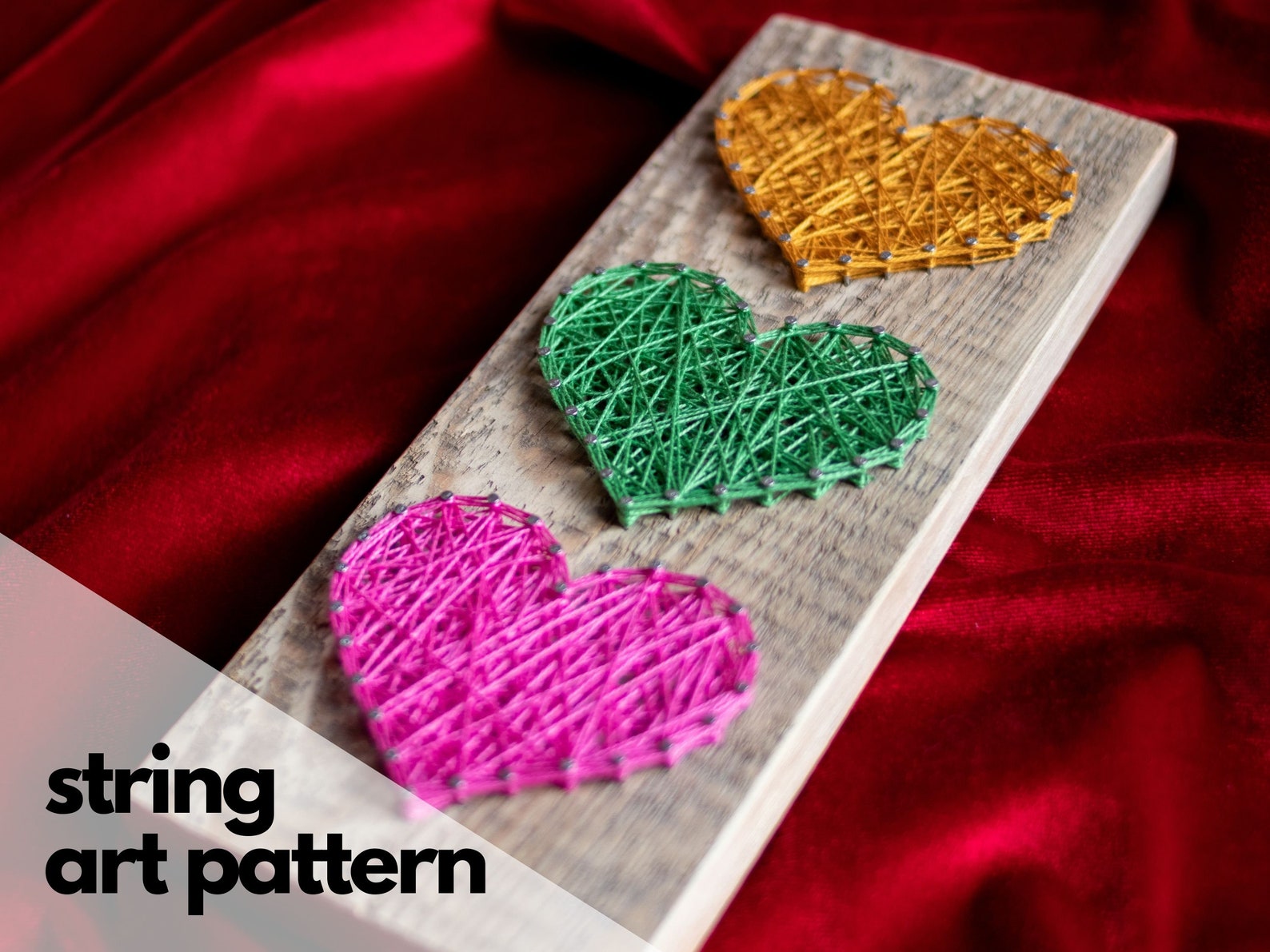 string art pattern printable 3 heart string art pattern etsy