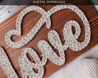 String Art Pattern - Love Template