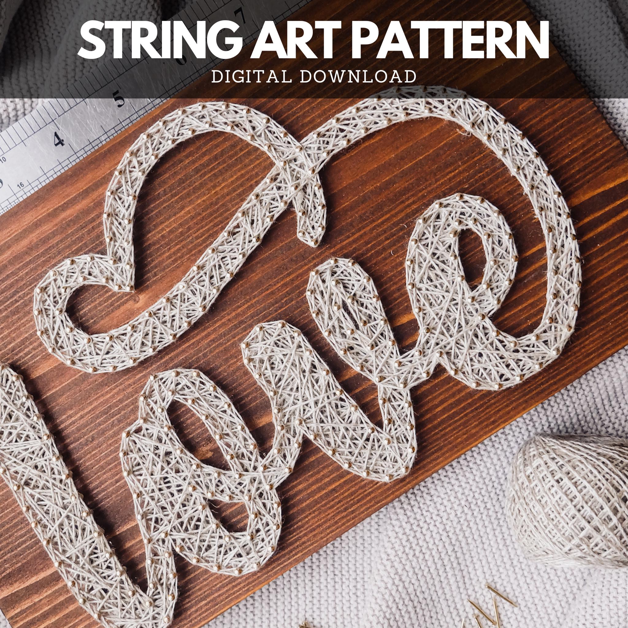 ストリングアートパターン - 愛のテンプレート - Etsy 日本