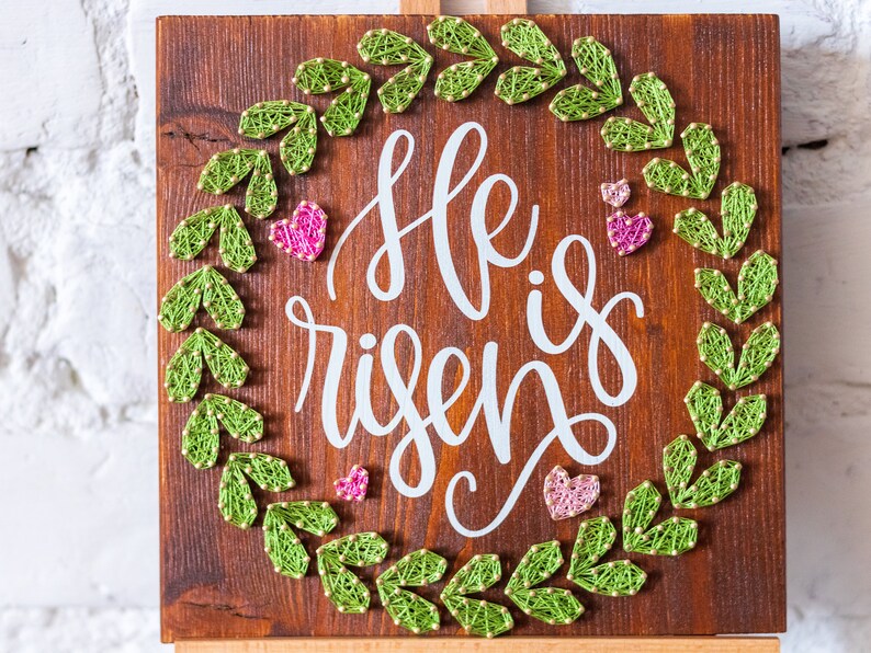 Easter Home Decor Sign He is Risen Sign Easter Wall Decor Etsy