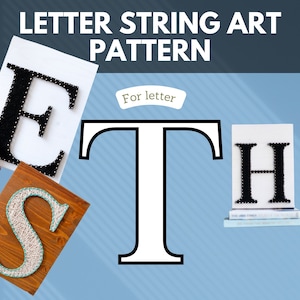 String art pattern printable - pattern, template tutorial for string art letter T