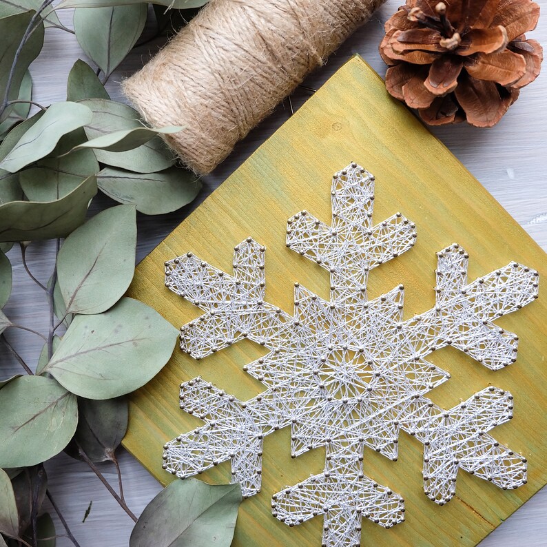 Snowflake string art decor for Christmas or winter season Etsy