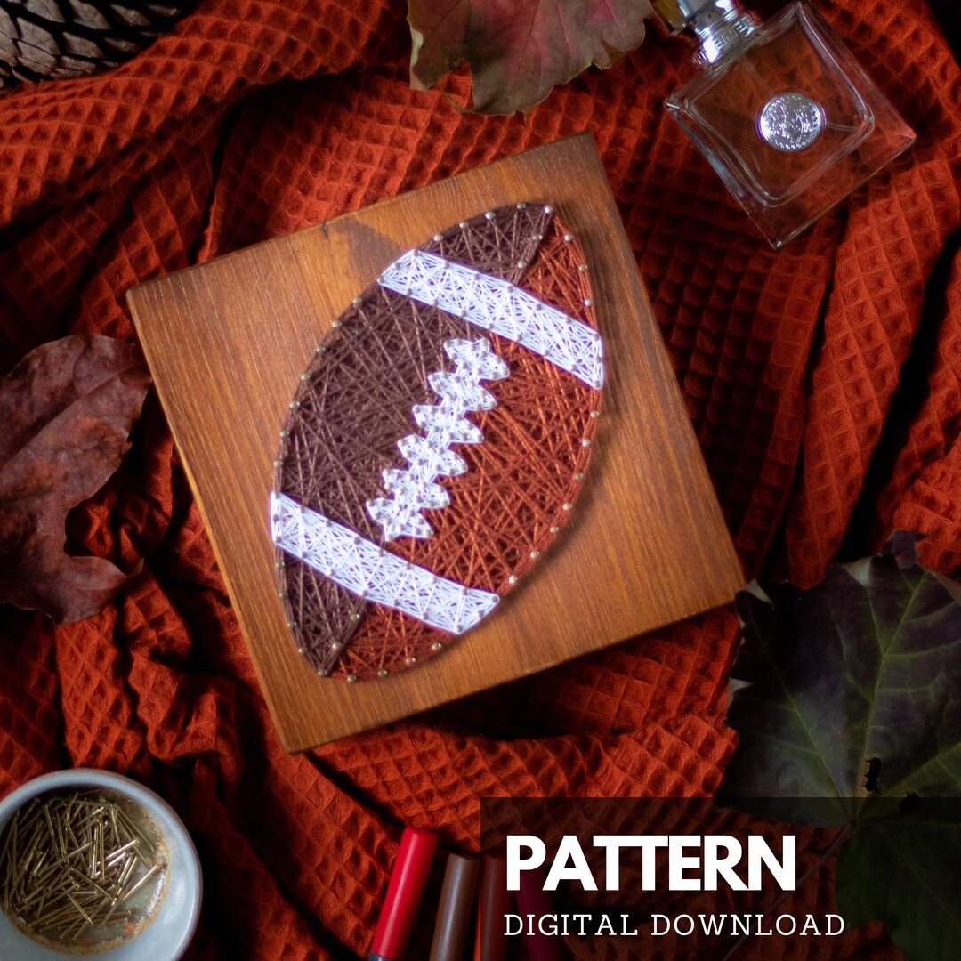 String Art Pattern American Football String Art Pattern for Kids and Adults, Sports Ball String