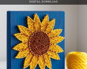 String Art Pattern - Small Sunflower Template