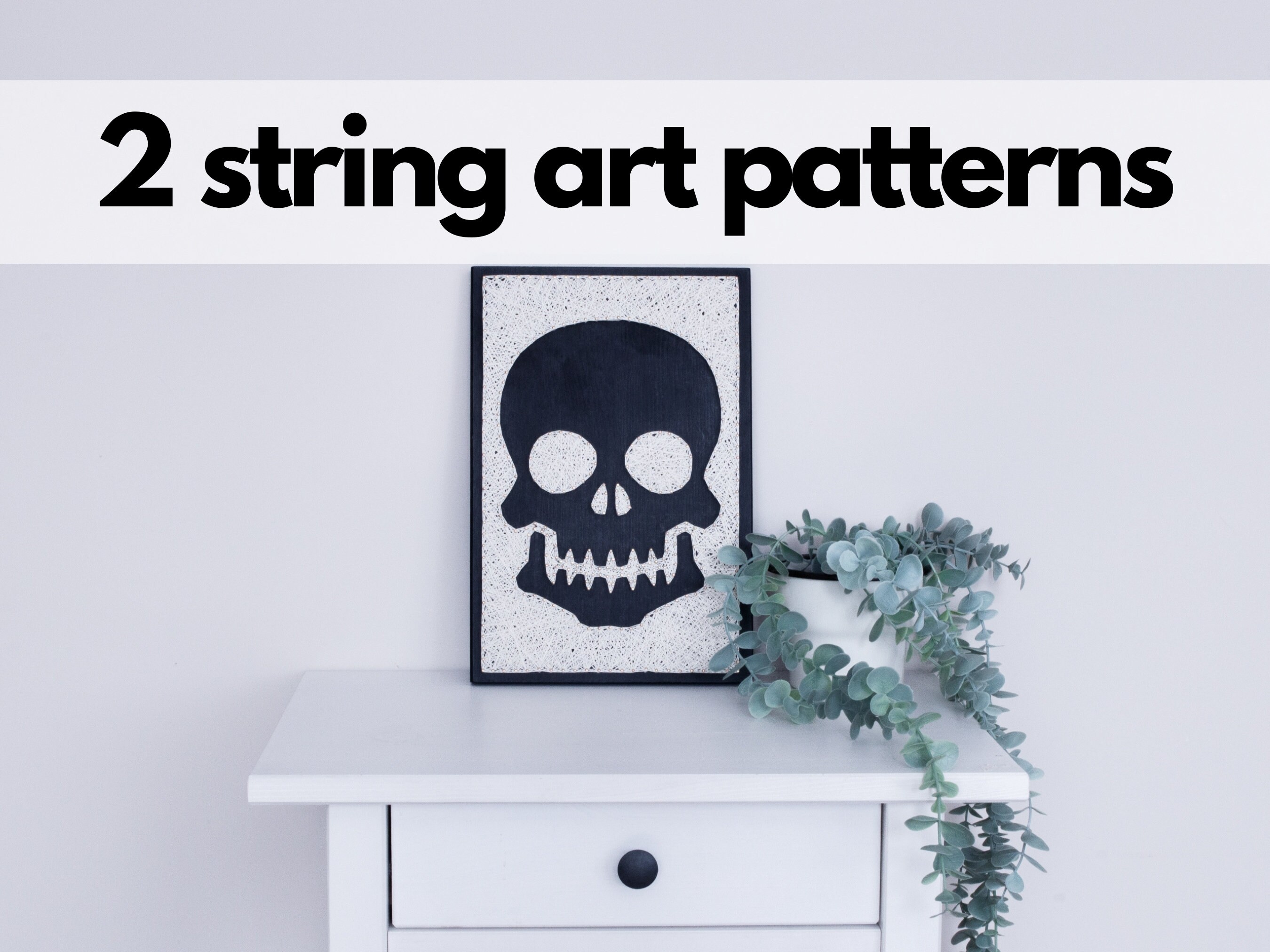 Skull String Design String Art Pattern - Skull Template - Etsy
