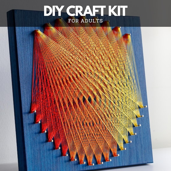 String Art Kit for Adults – Sunset Inspired Geometric DIY Craft