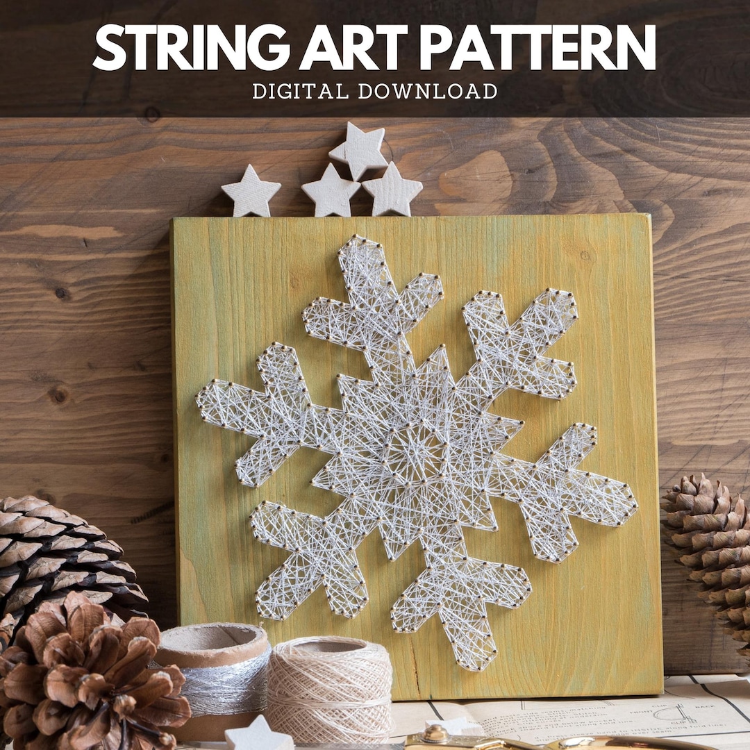String Art Pattern - Simple Snowflake Template - Etsy