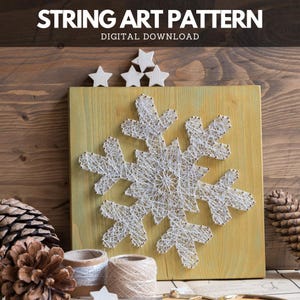 String Art Pattern - Simple Snowflake Template