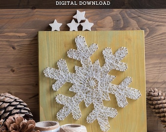 Modello String Art - Modello semplice di fiocco di neve