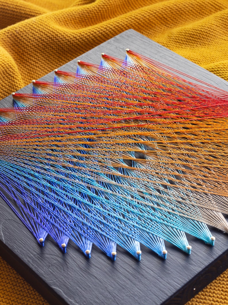 Geometric Fractal String Art Wall Hanging Etsy