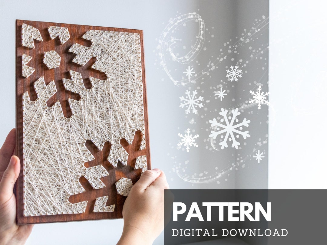 Snowflake Silhouette String Art Pattern With Instructions Etsy